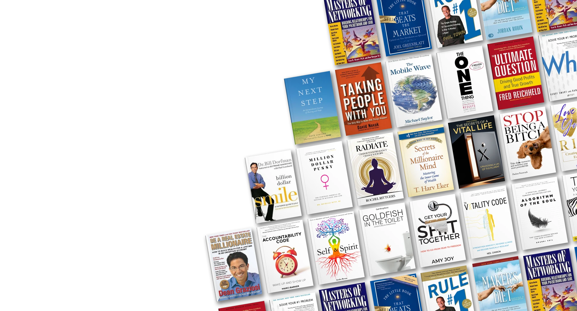 A collage of books from historical author campaigns